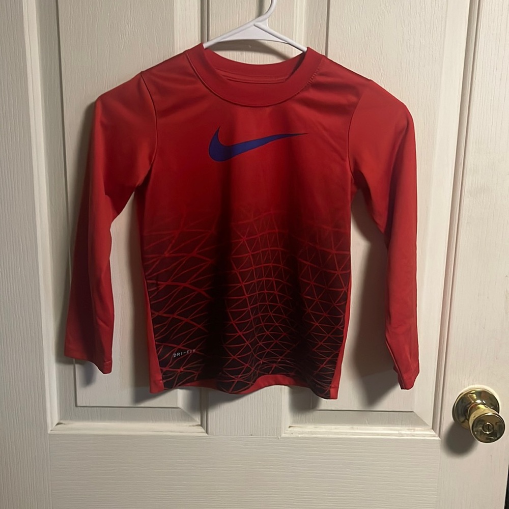 Red Nike long sleeve Dri-fit size 7
